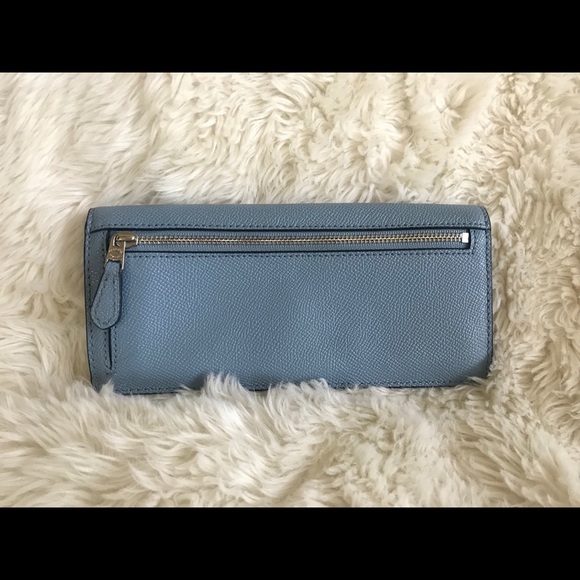 SOLD Coach Slim Envelope Wallet Blue - Picture 4 of 10